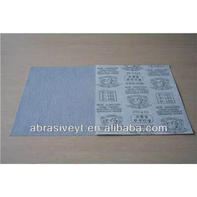 electrostatic adhesion coated aluminum oxide abrasive paper